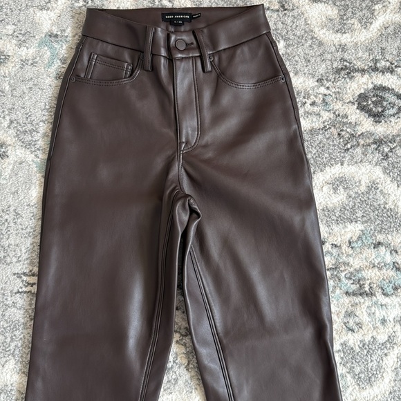 Good American Brown Better Than Leather Good Icon Pants - Picture 3 of 14